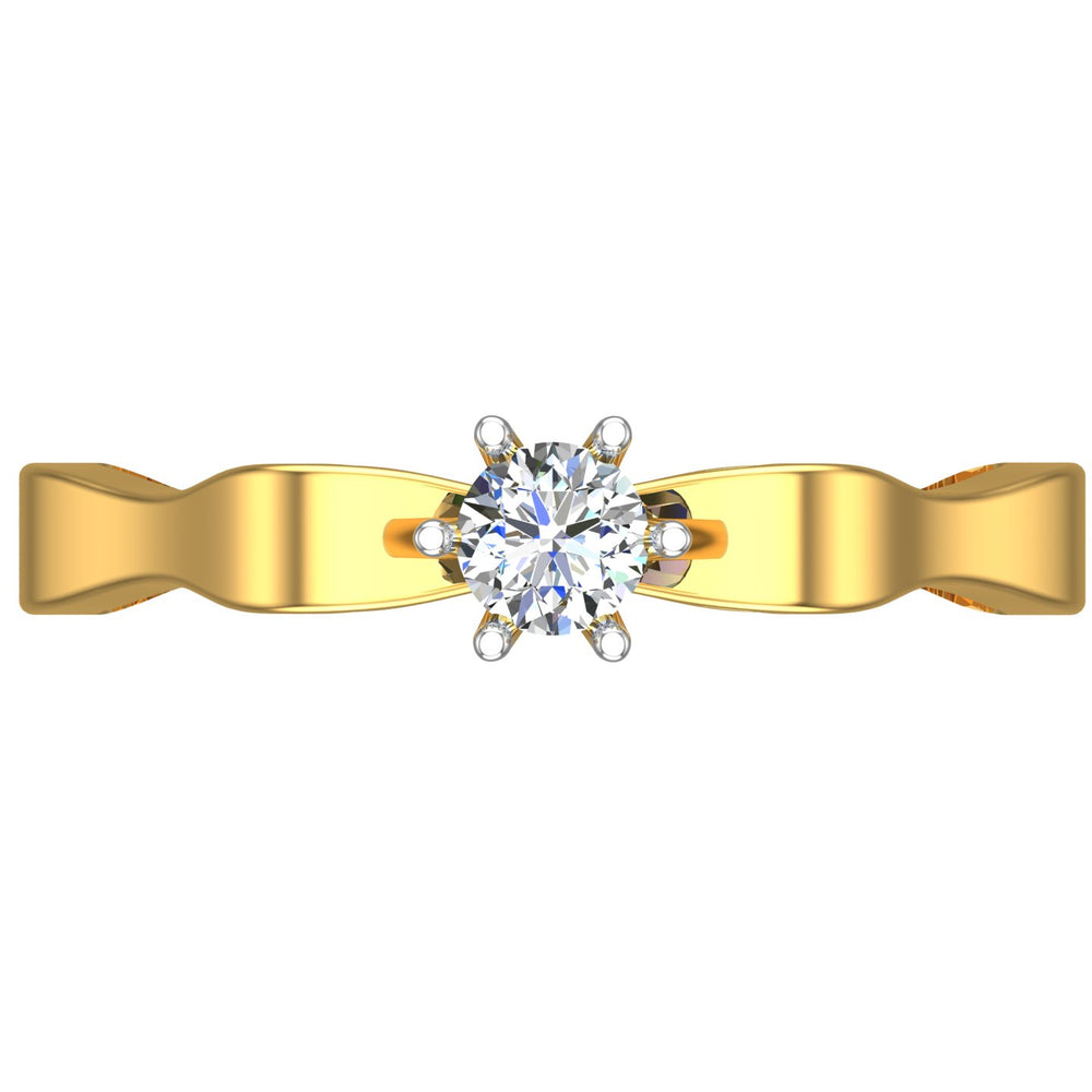 Wavy Zig-Zag Solitaire Engagement Ring