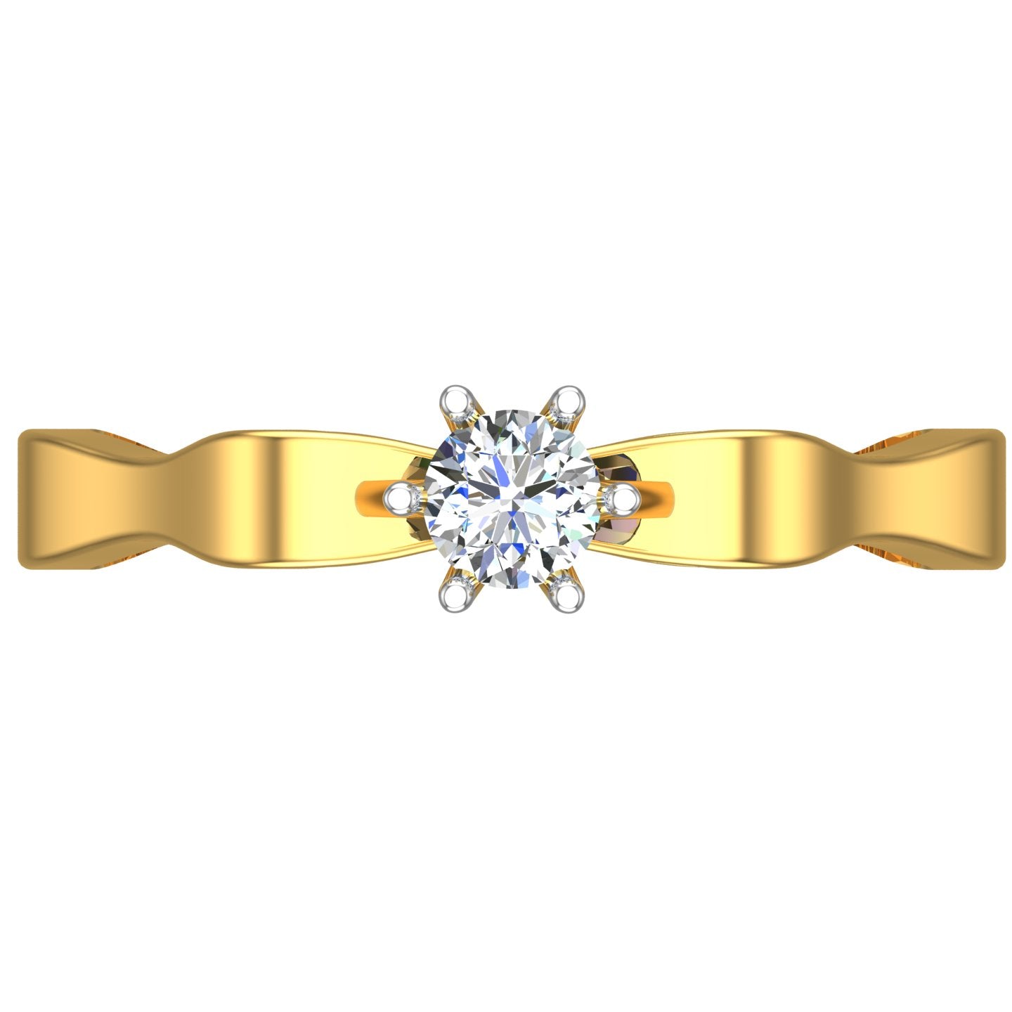 Wavy Zig-Zag Solitaire Engagement Ring