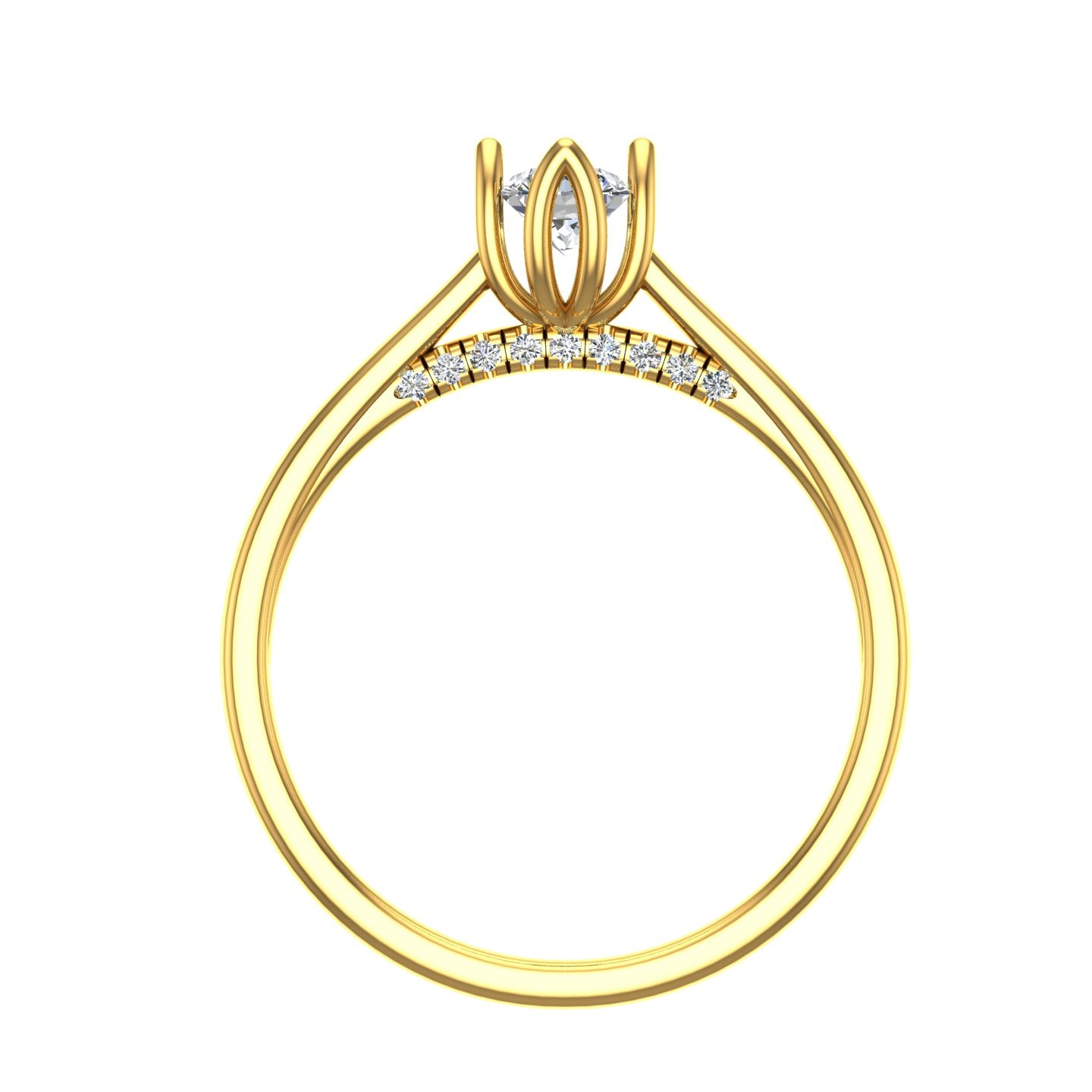 Hidden Accents Cathedral Solitaire Ring