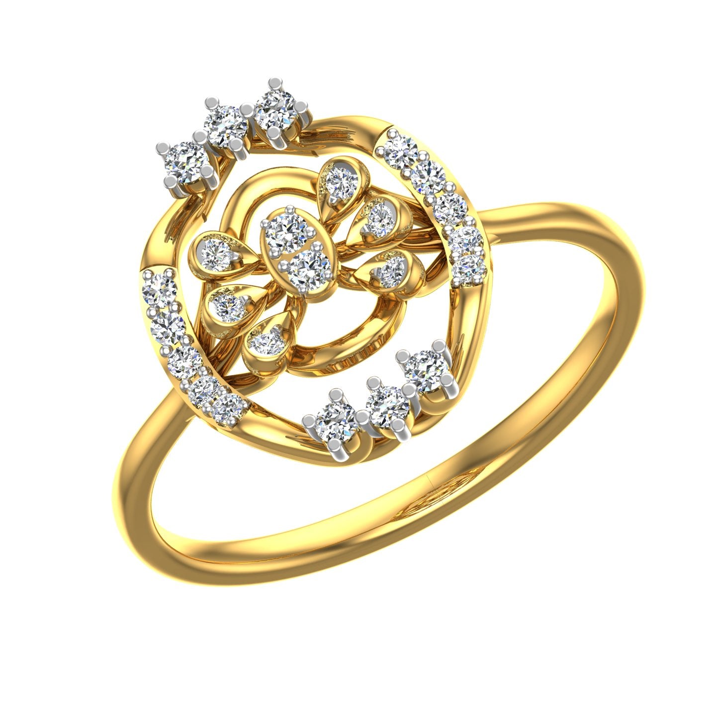 Royal Blossom Halo Ring