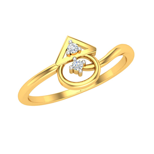 Asymmetric Loop and Foliage Diamond Ring