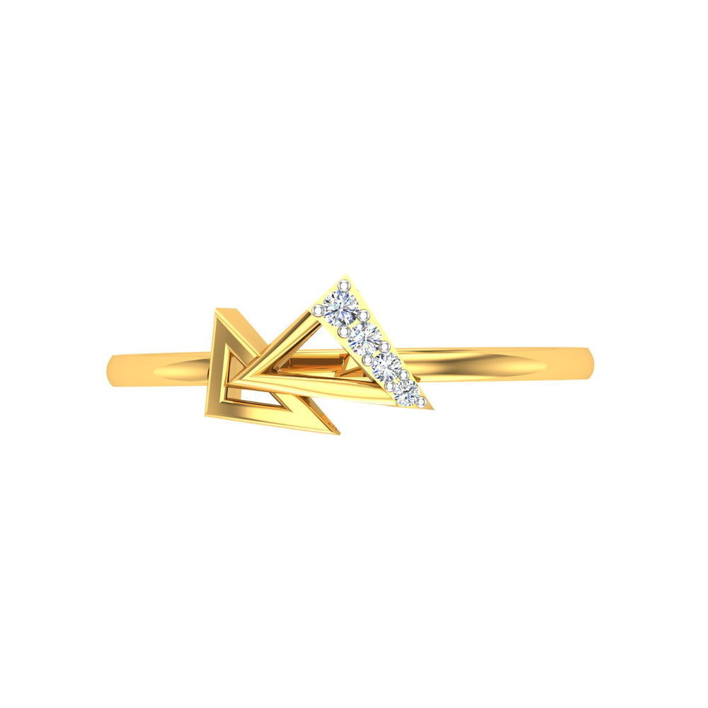 Geometric Chevron Arrowhead Diamond Ring