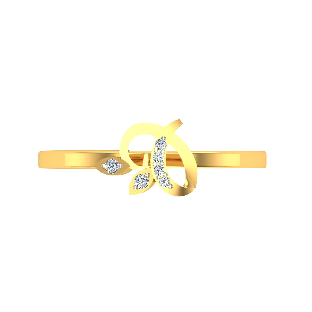 Asymmetrical Loop and Dual Leaf Bypass Diamond Ring