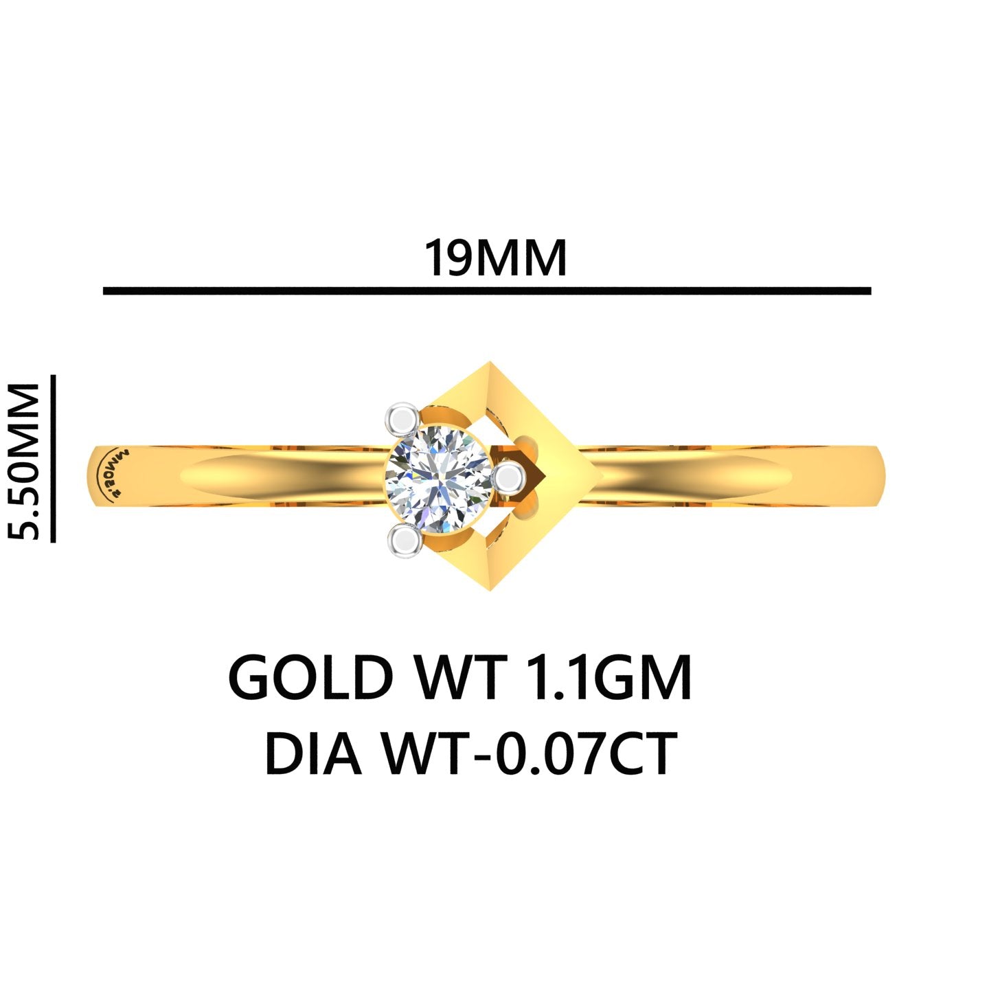 Aurora Edge Solitaire Ring