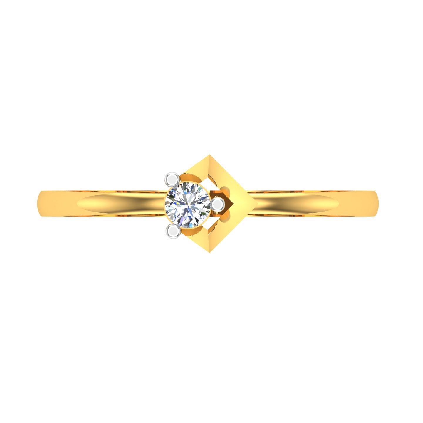Aurora Edge Solitaire Ring