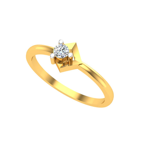 Aurora Edge Solitaire Ring