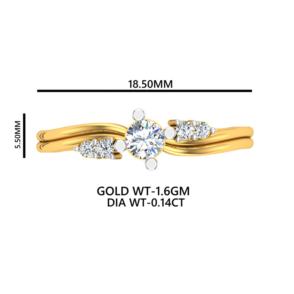 Twin Blossom Solitaire Ring