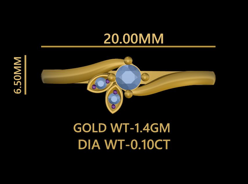 Golden Leaf Solitaire Ring
