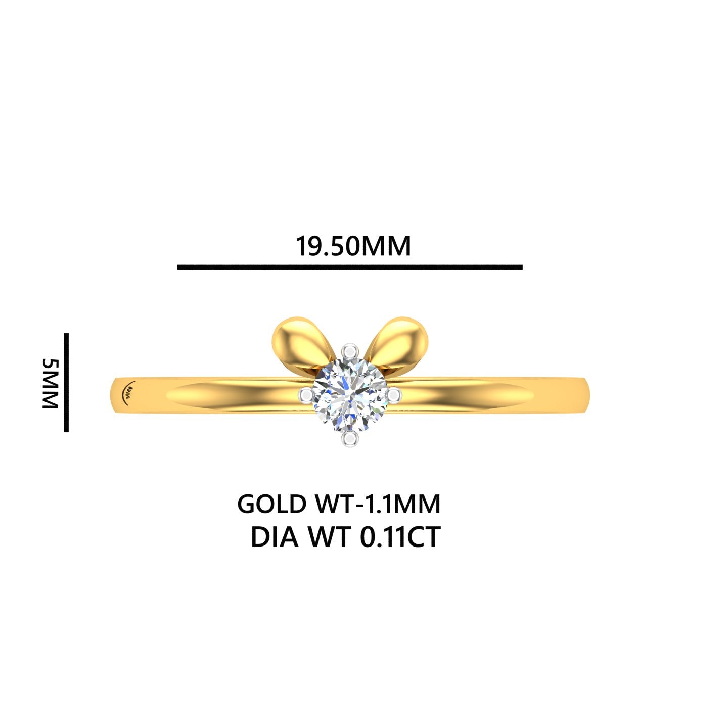 Butterfly Kiss Solitaire Ring