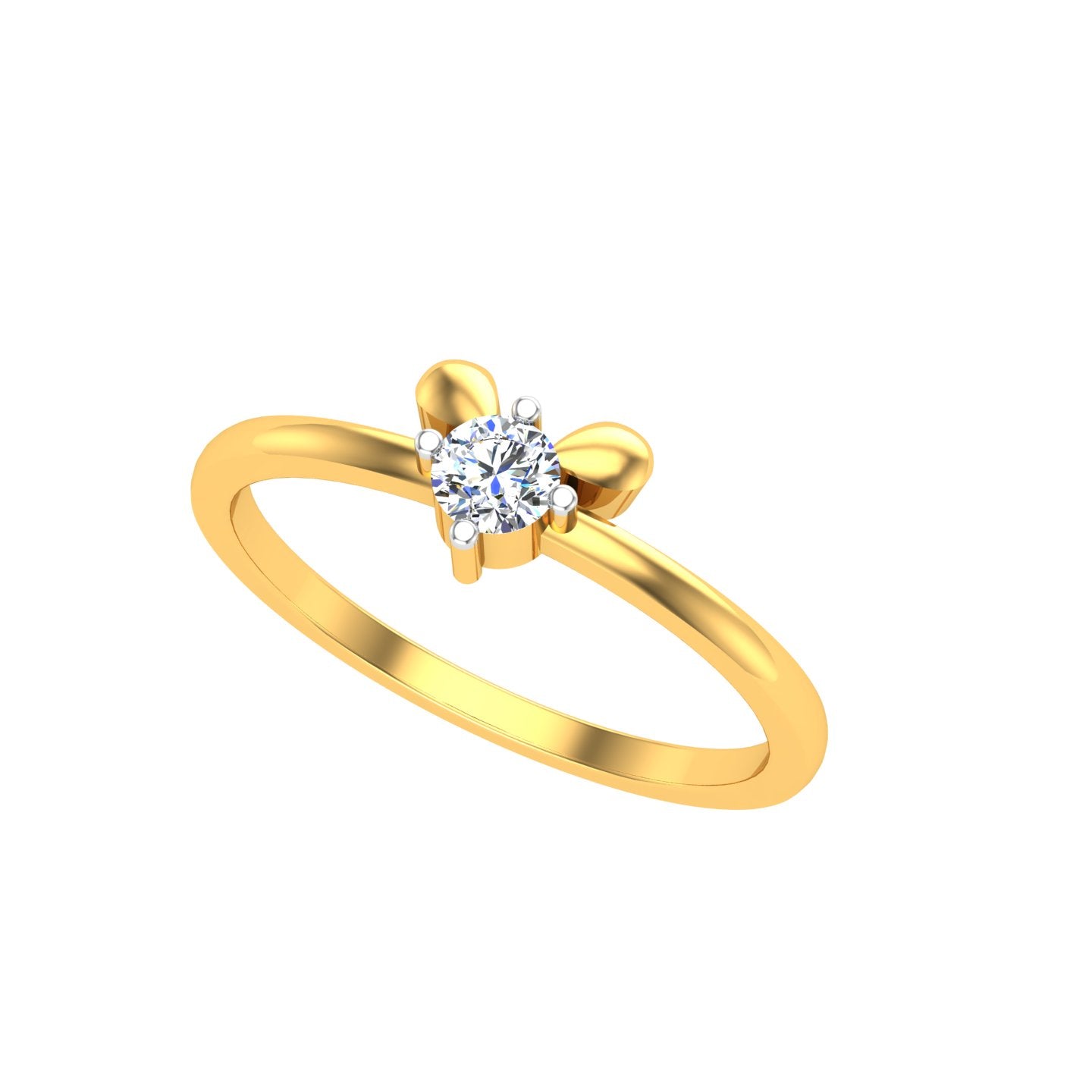 Butterfly Kiss Solitaire Ring