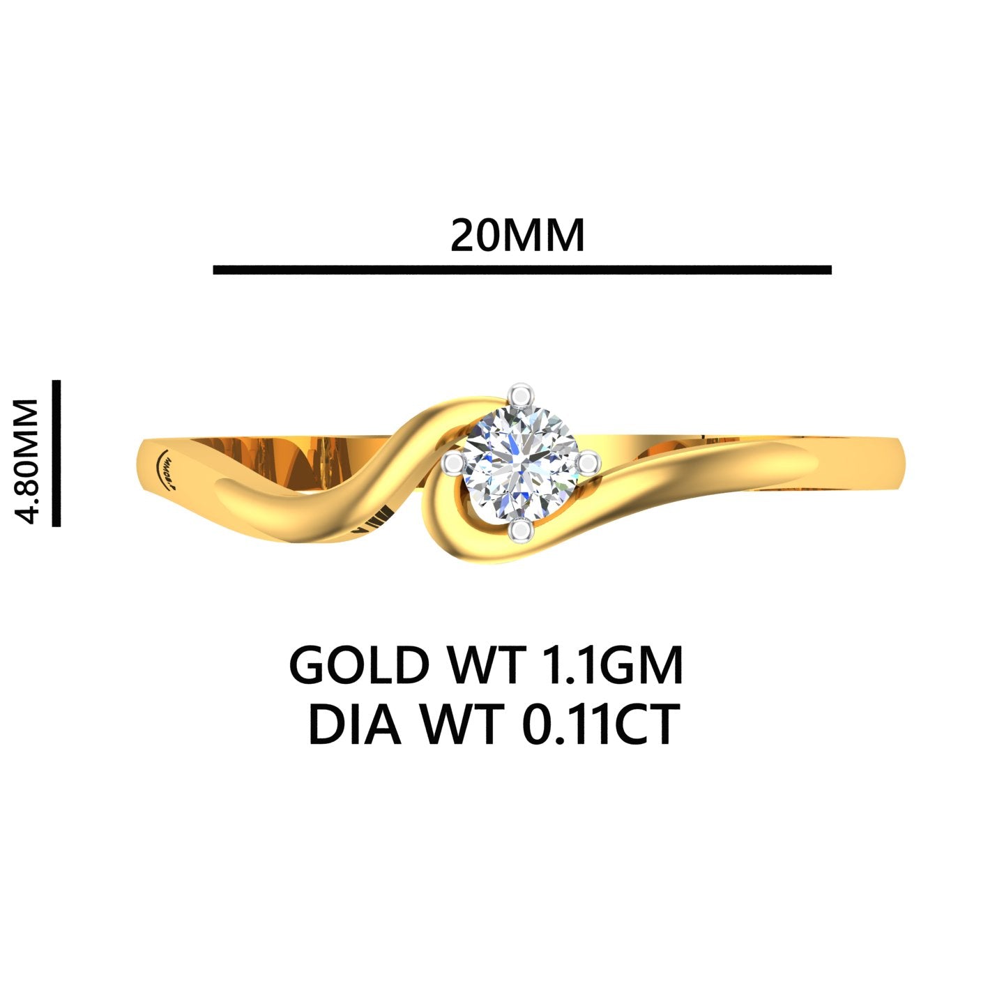 Infinity Wave Solitaire Ring