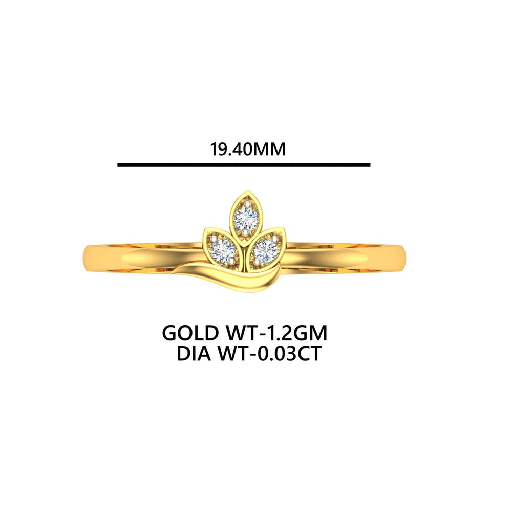 Trinity Leaf Diamond Ring