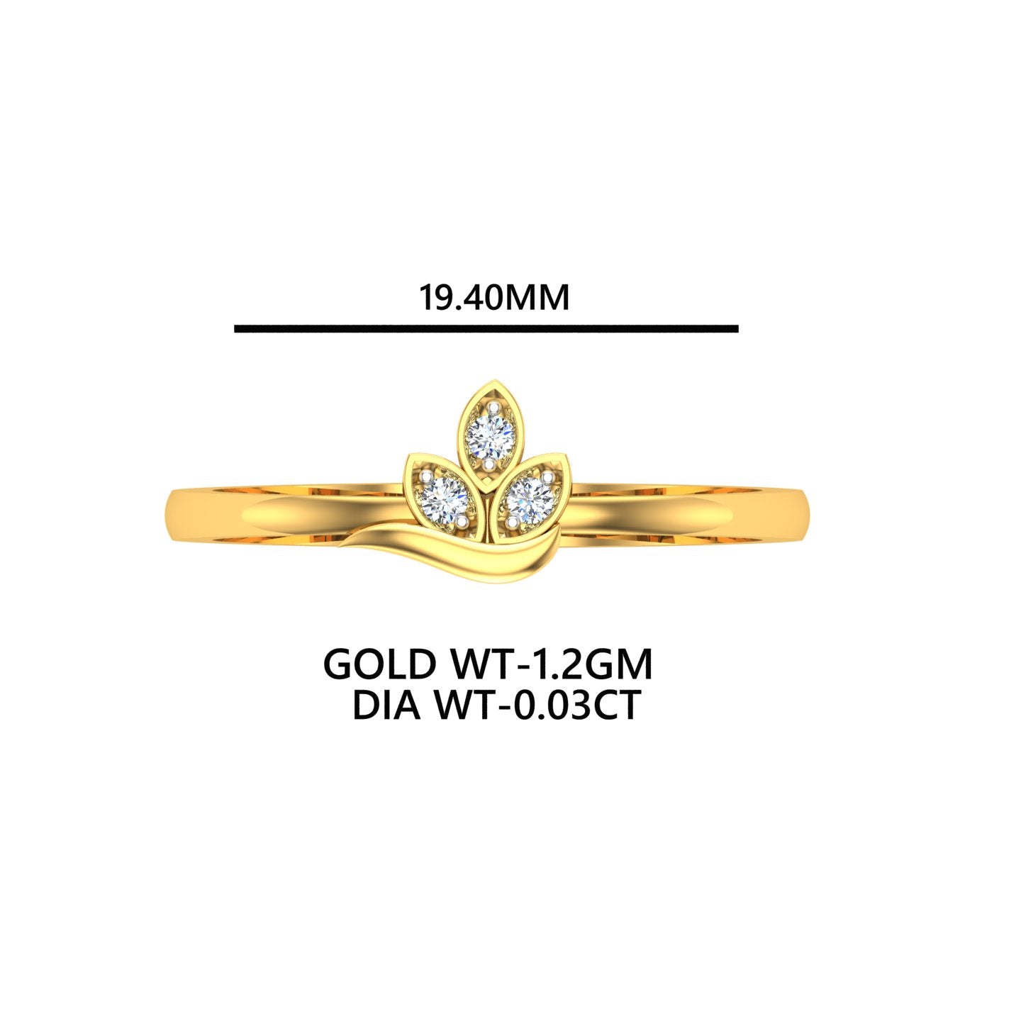 Trinity Leaf Diamond Ring