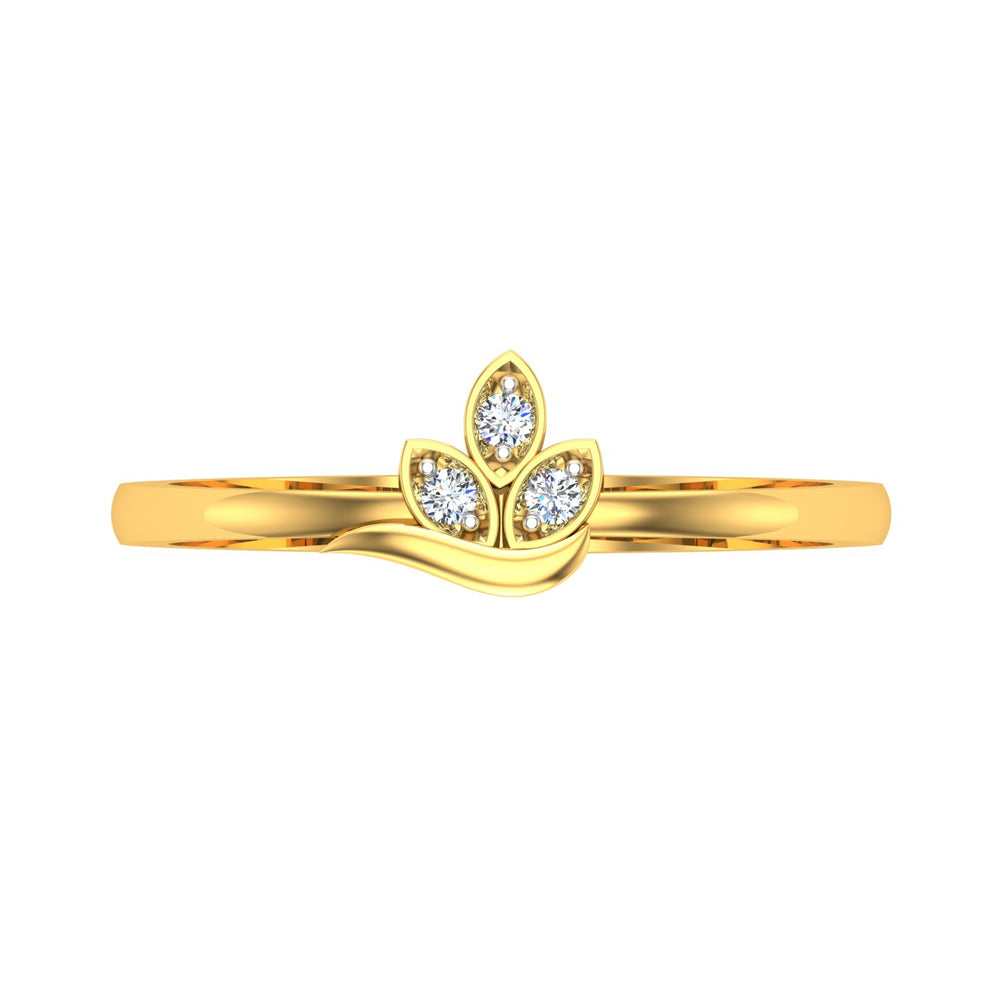 Trinity Leaf Diamond Ring
