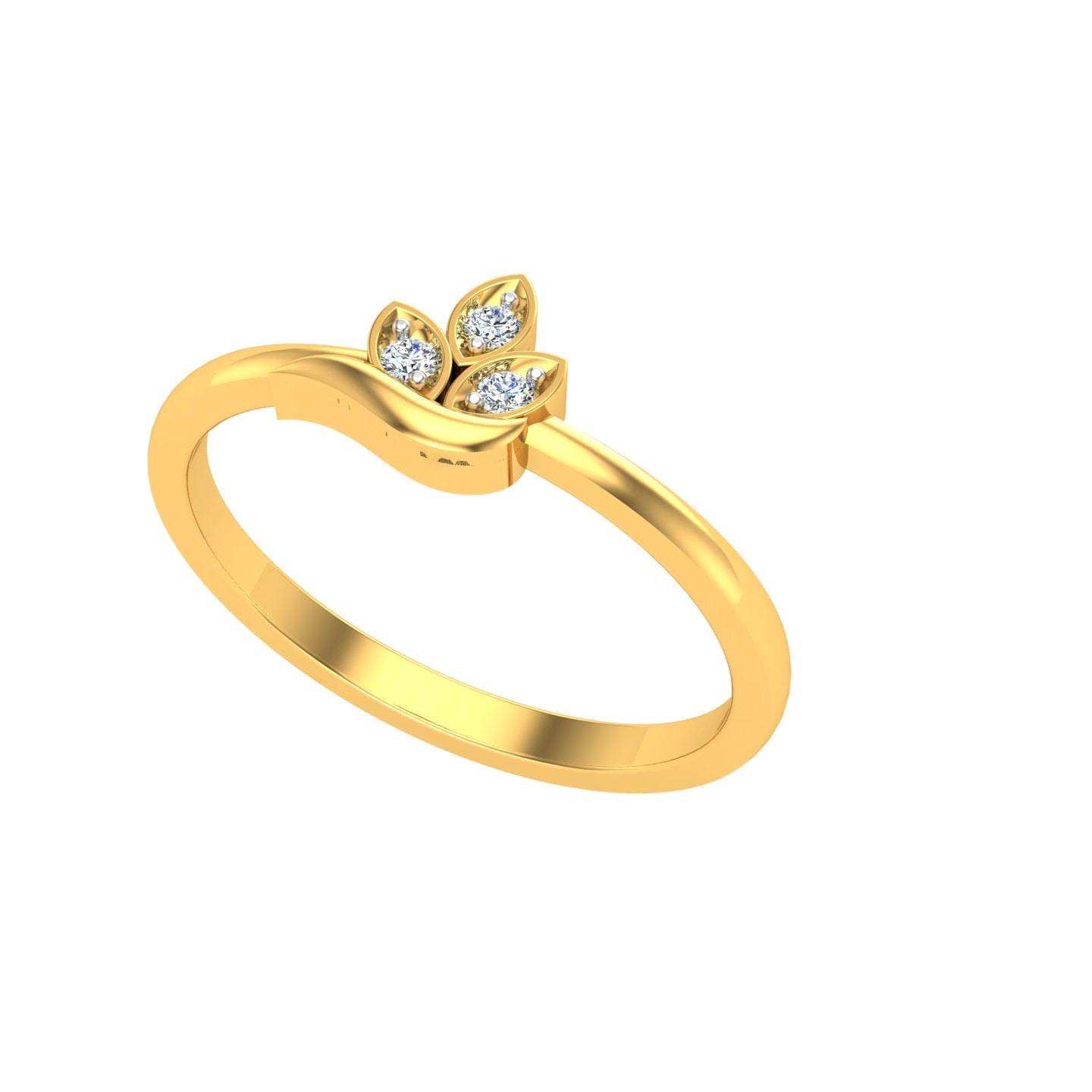 Trinity Leaf Diamond Ring