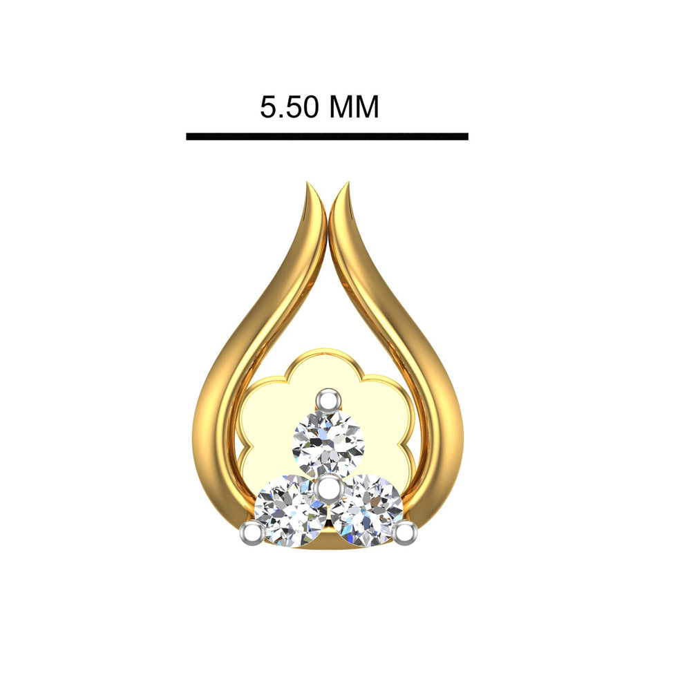 Amazea Lotus Diamond Nose Pin