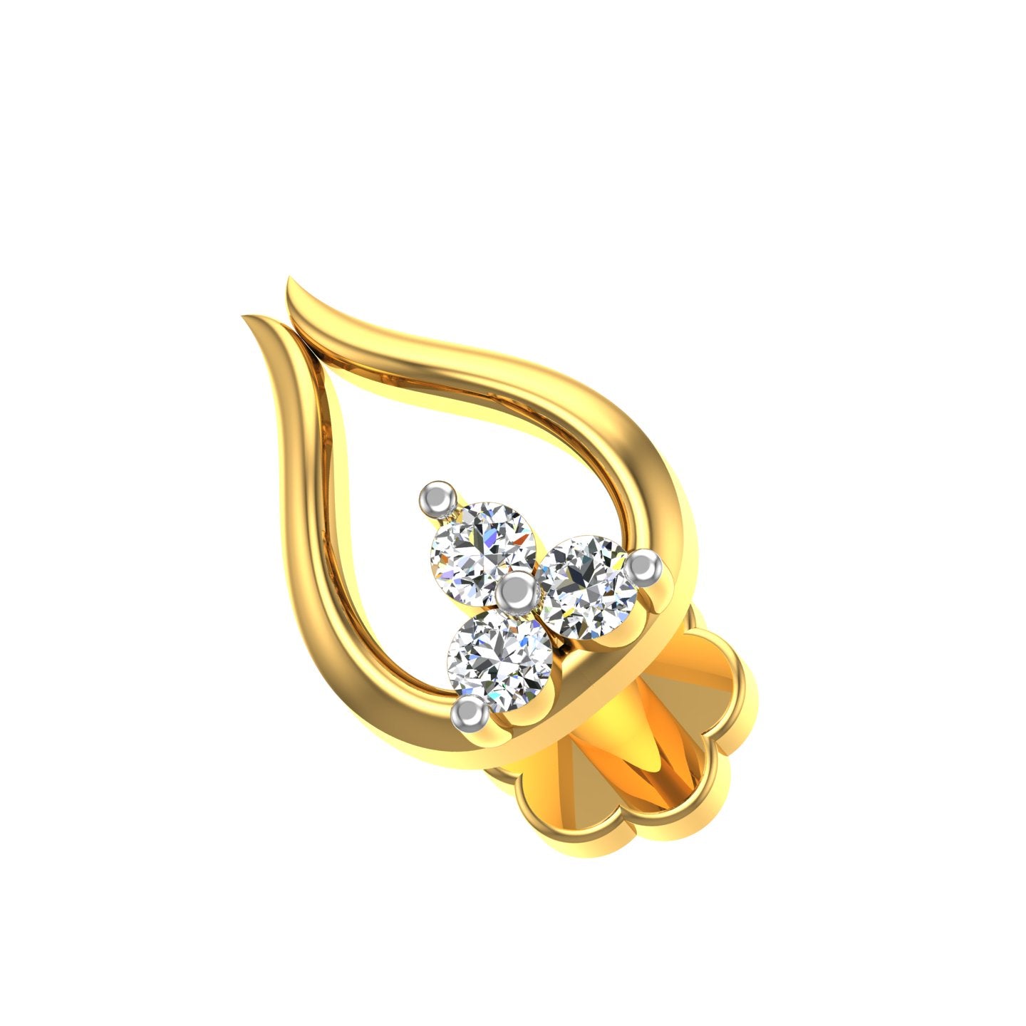 Amazea Lotus Diamond Nose Pin