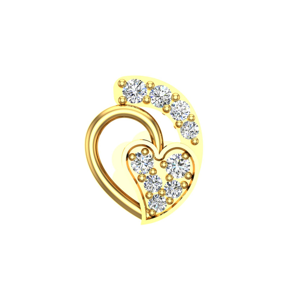 The Heart Diamond Nose Pin