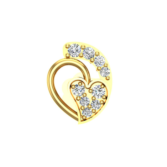 The Heart Diamond Nose Pin