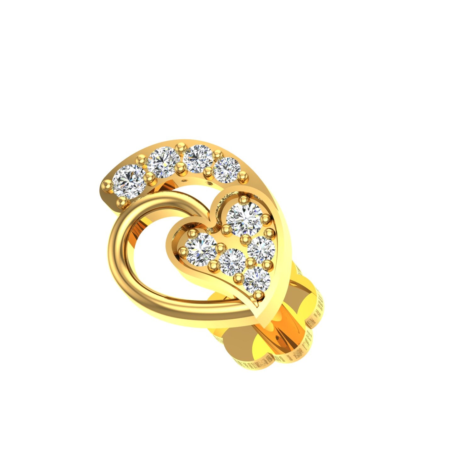 The Heart Diamond Nose Pin