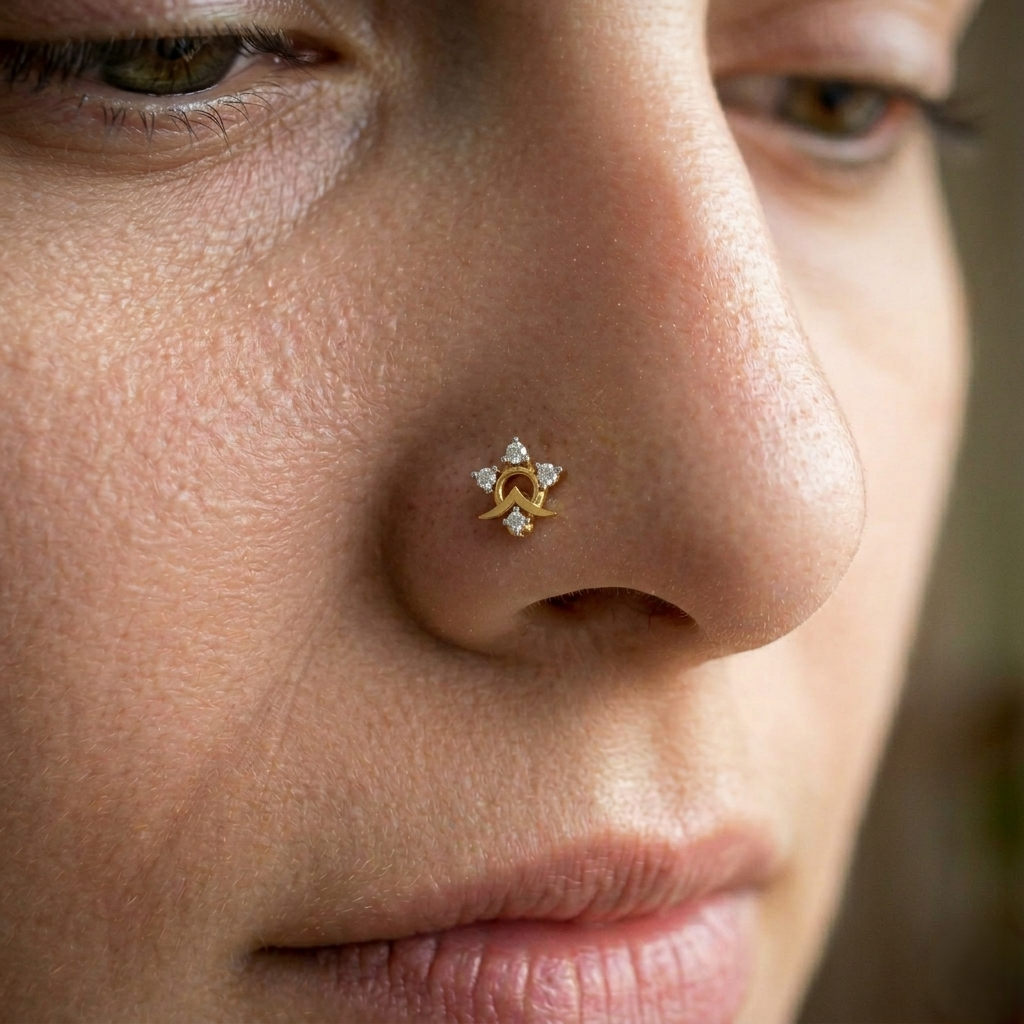 Chandrabindu Diamond Nose Pin