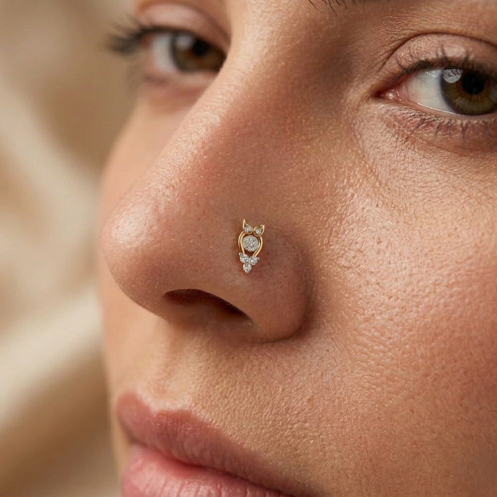 Agnetha Diamond Stud Nose Pin