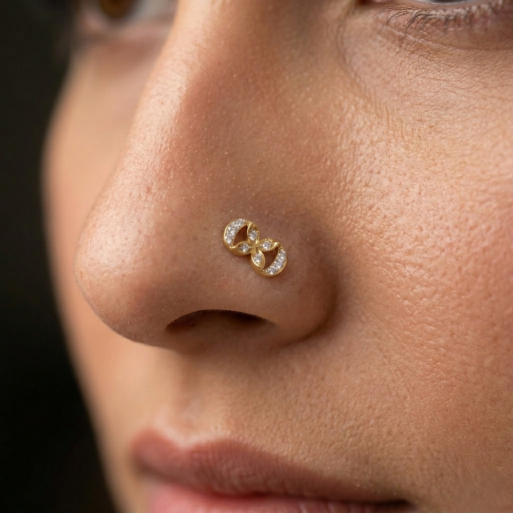 Infinity Bloom Diamond Nose Pin