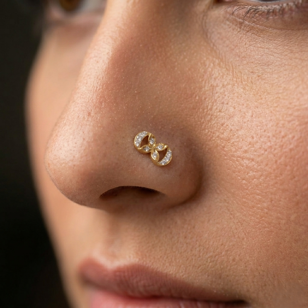 Infinity Bloom Diamond Nose Pin