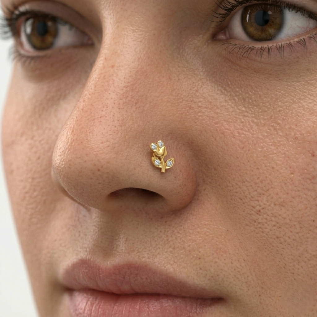 Petal n Leaf Diamond Nosepin