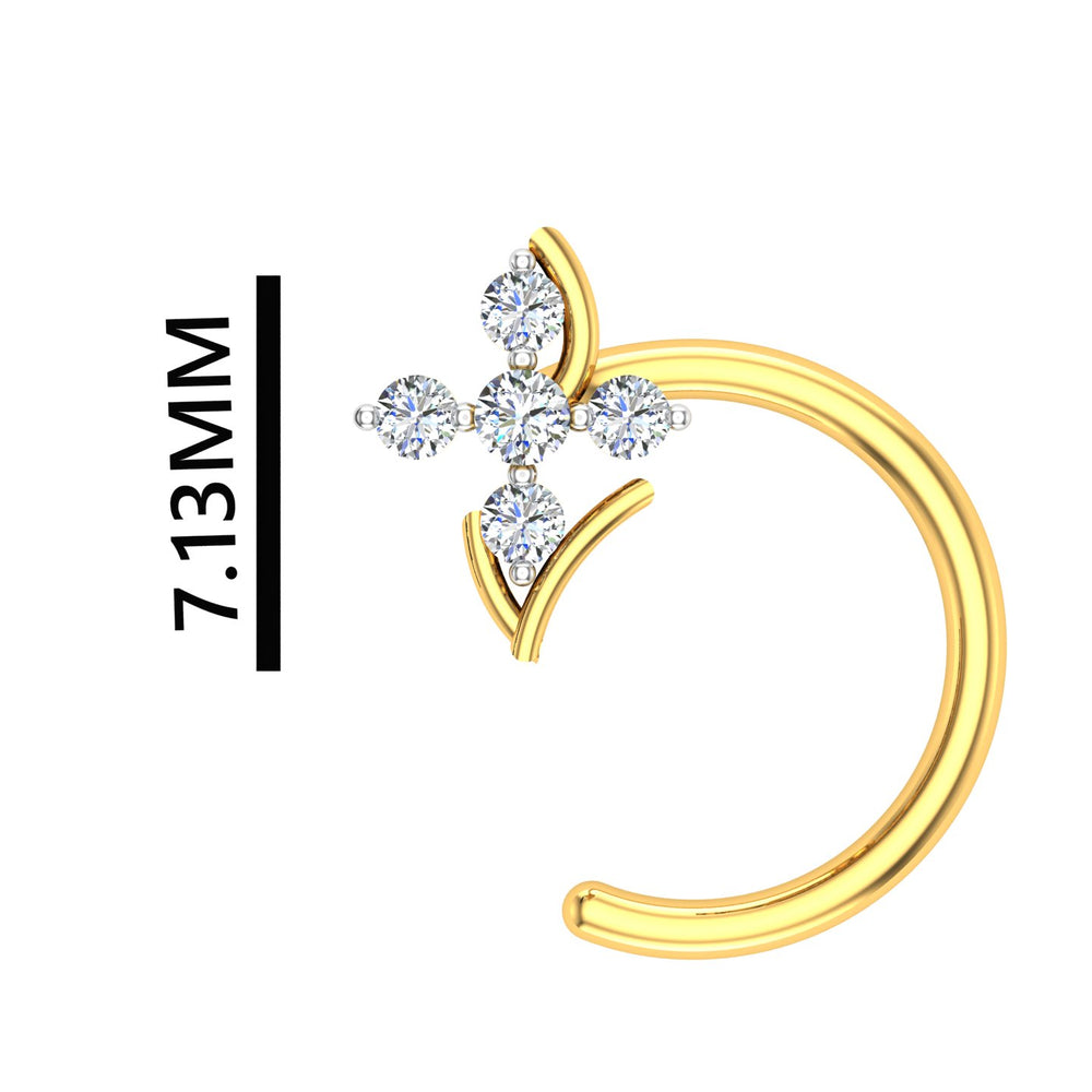 Aurora Cross Diamond Nose Ring