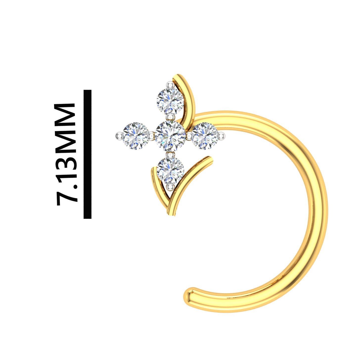Aurora Cross Diamond Nose Ring