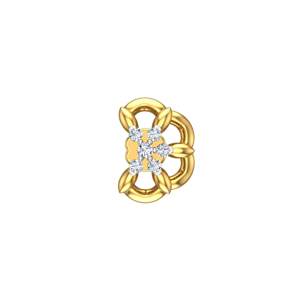 Petal Loop Diamond Nose Pin