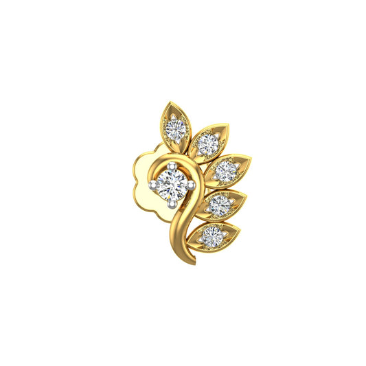 Royal Leaf Diamond Nose Pin