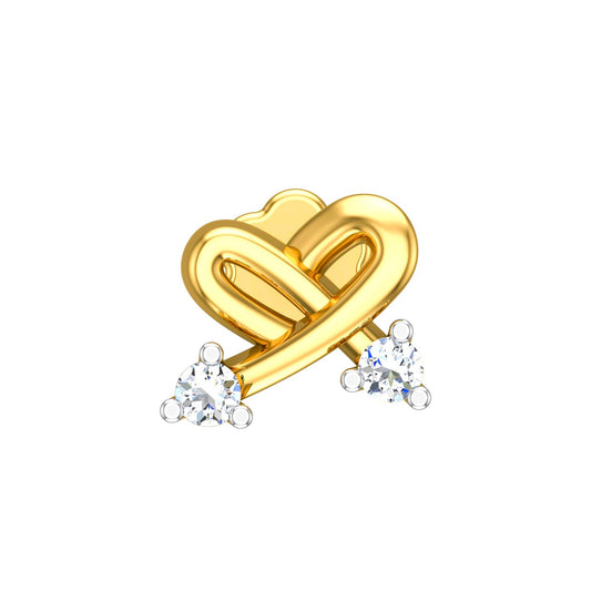 Twin Heart Diamond Nose Pin