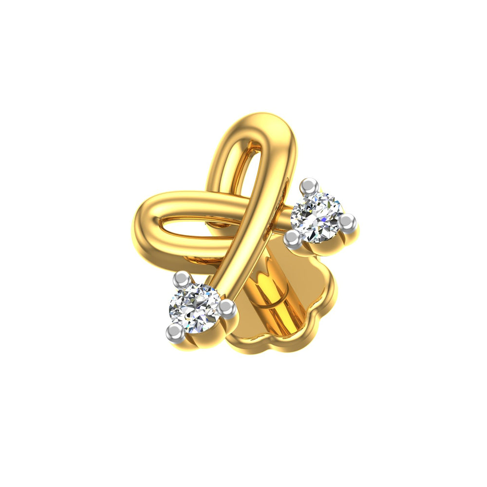 Twin Heart Diamond Nose Pin