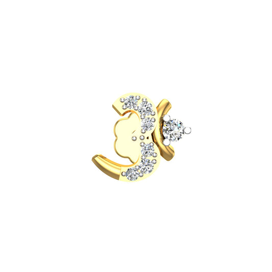 Luna Curve Diamond Nose Pin