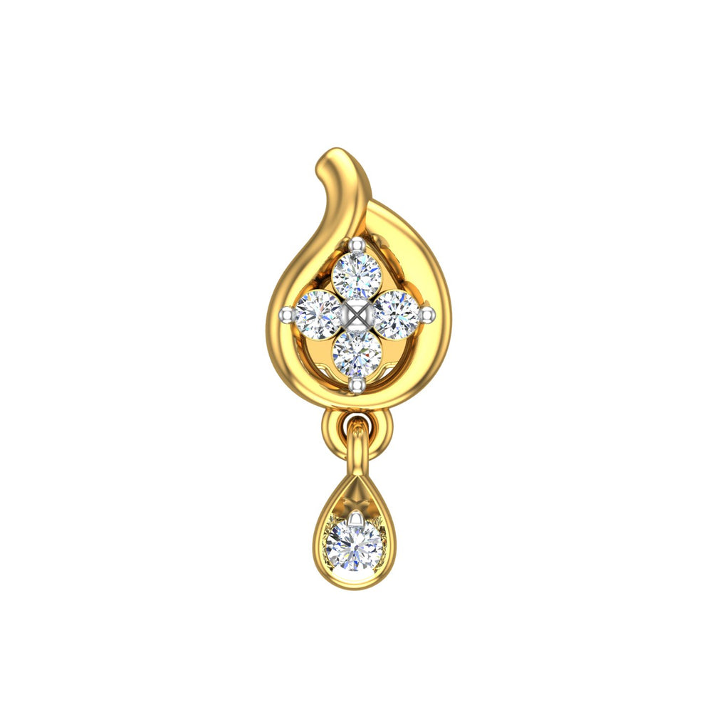 Dewdrop Flame Diamond Nose Pin