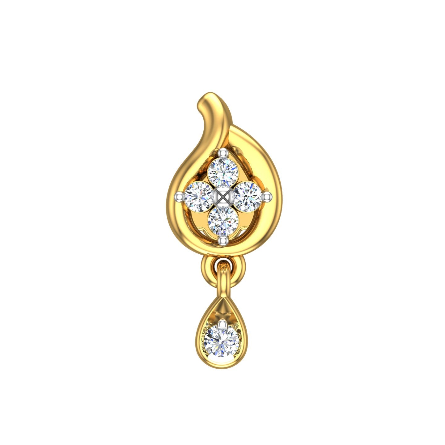 Dewdrop Flame Diamond Nose Pin