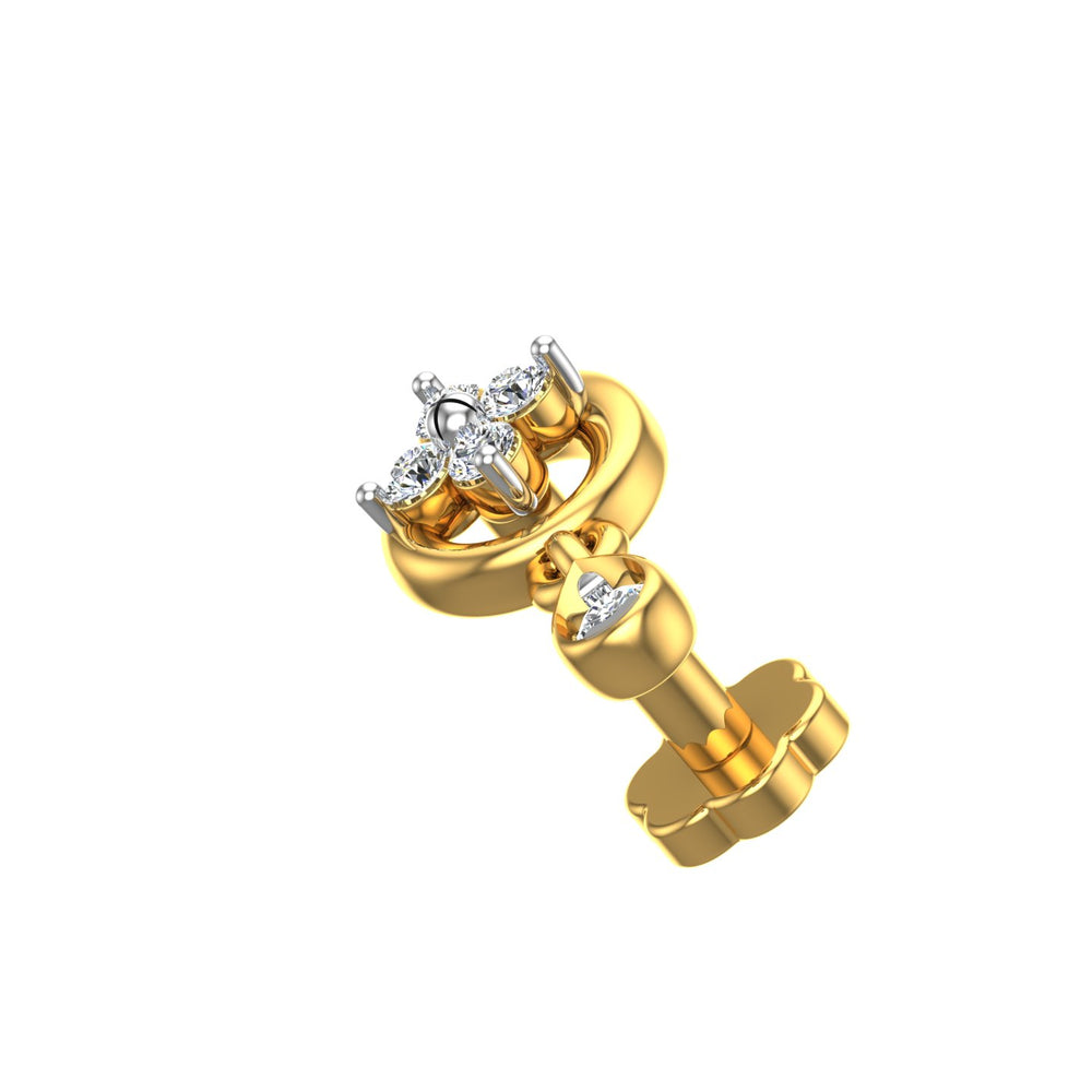 Dewdrop Flame Diamond Nose Pin