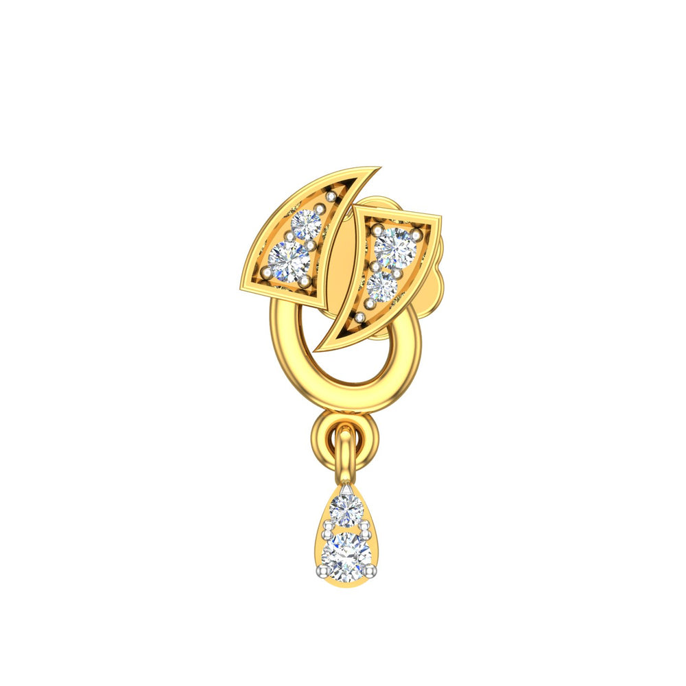 Leaf Cascade Diamond Nose Pin