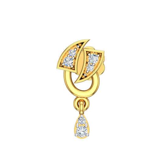 Leaf Cascade Diamond Nose Pin