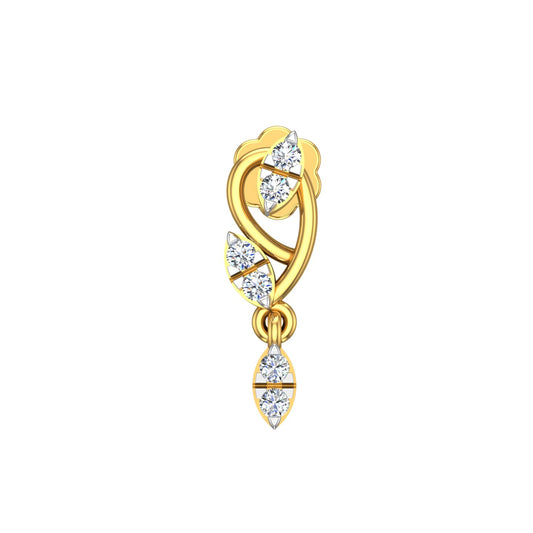 Twilight Leaf Drop Diamond Nose Pin