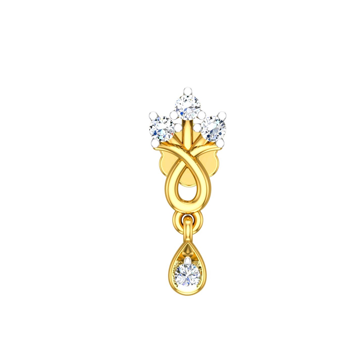 Twilight Drop Diamond Nose Pin
