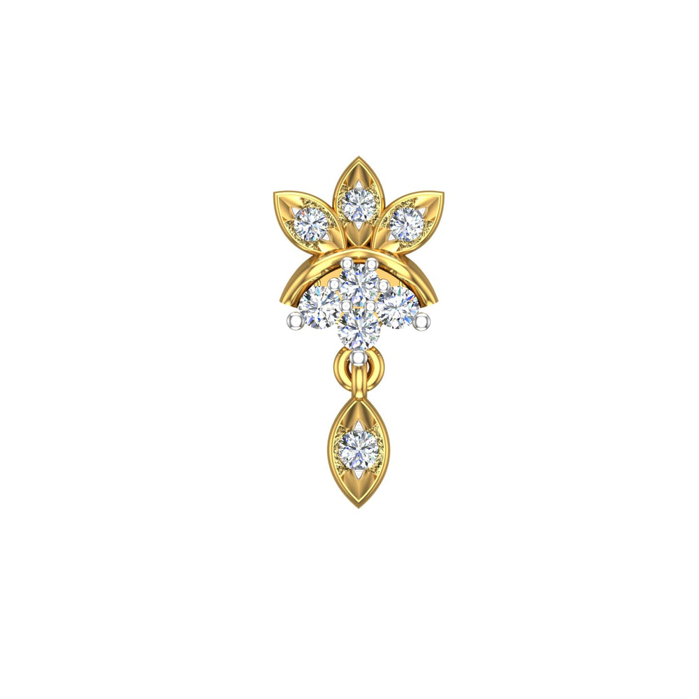 Royal Lotus Drop Diamond Nose Pin