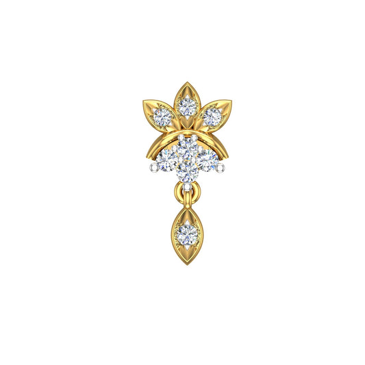 Royal Lotus Drop Diamond Nose Pin
