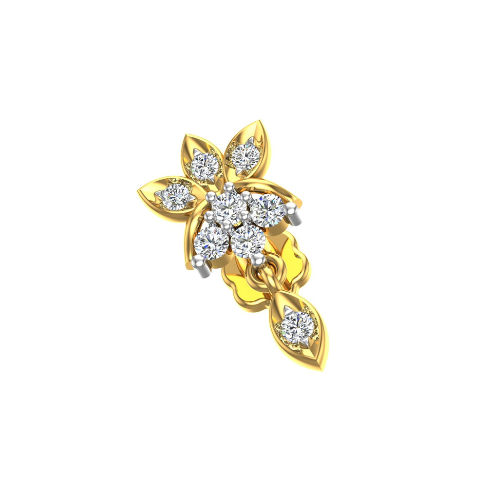 Royal Lotus Drop Diamond Nose Pin