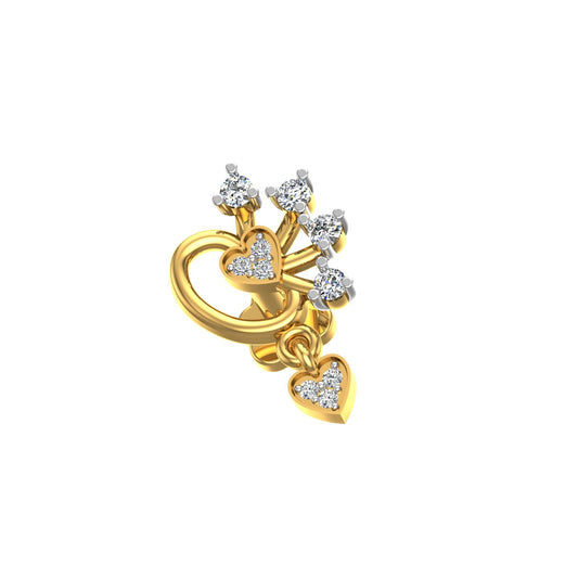 Cupid Heart Drop Diamond Nose Screw