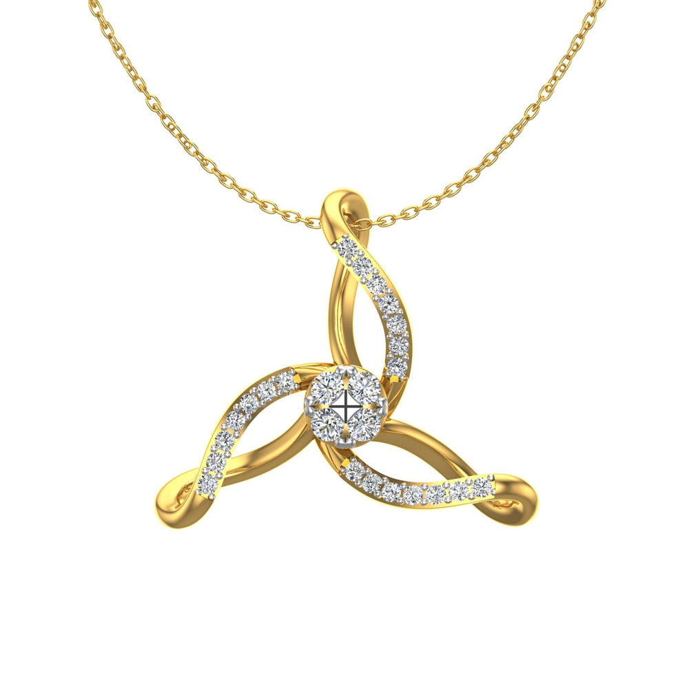 Floral Pinwheel Gold Pendant