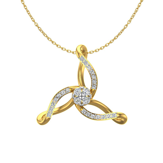 Floral Pinwheel Gold Pendant