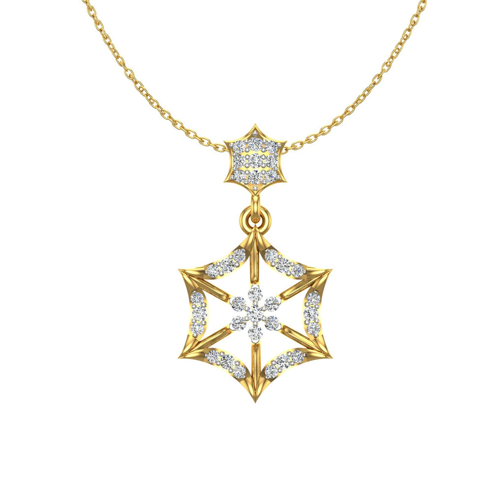 Snowflake Geometric Gold Pendant